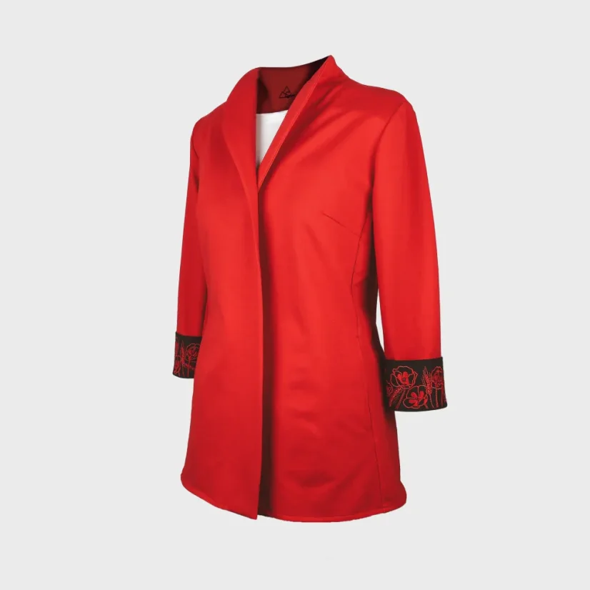 Sako s výšivkou na rukávoch červené | Ejha