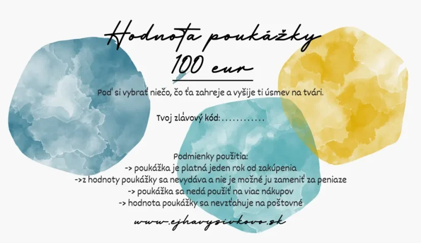 Štýlový darčekový voucher 100 eur | Ejha