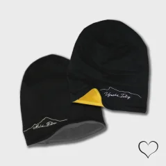 Obojstranné zimné čiapky s výšivkou hôr pre páry | Ejha