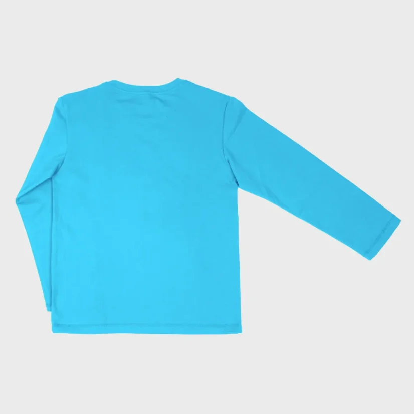 Modré detské tričko zozadu