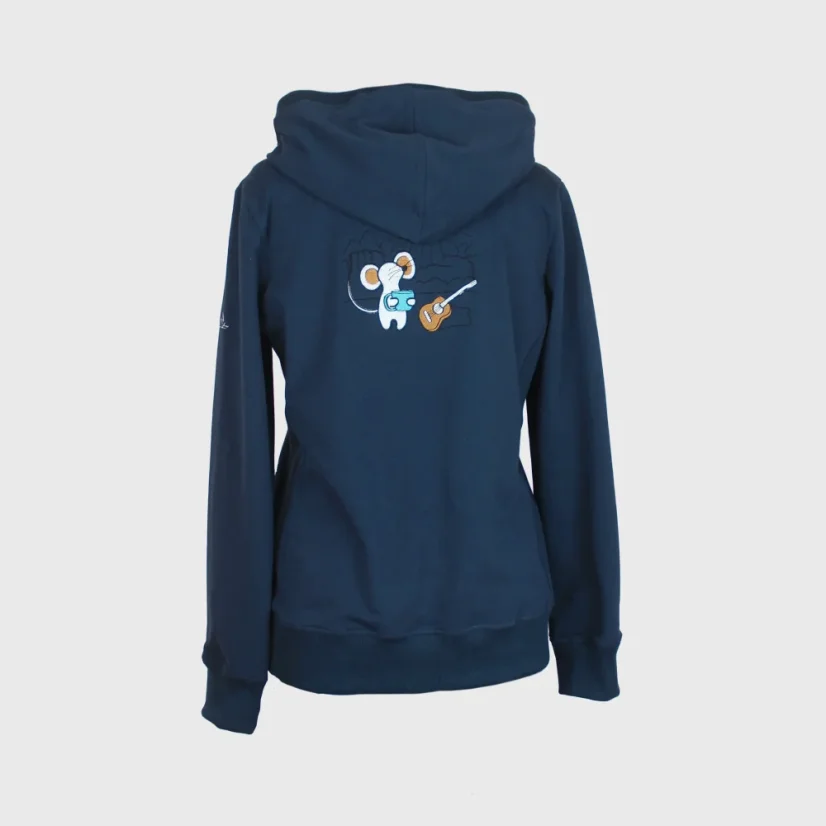 Zadný pohľad na dámsku teplákovú mikinu Zvieratká