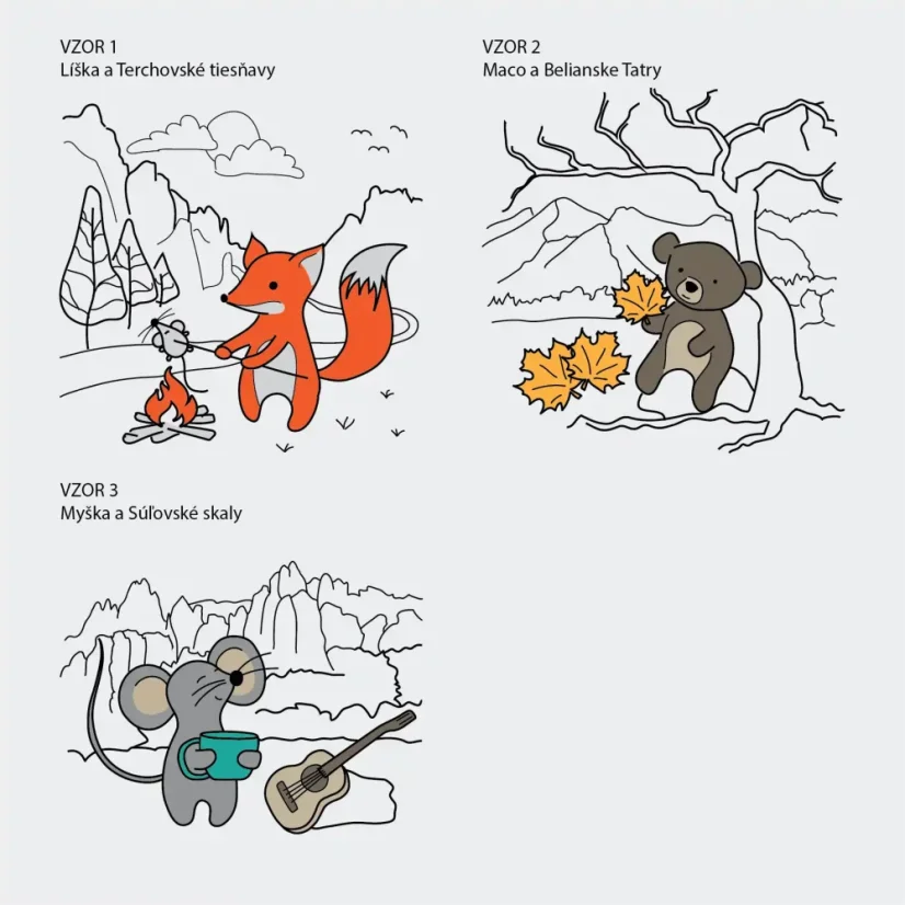 Ejha_Variant výšiviek zo série Zvieratká v horách