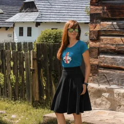 Dámske bavlnené tričko s ľudovou výšivkou