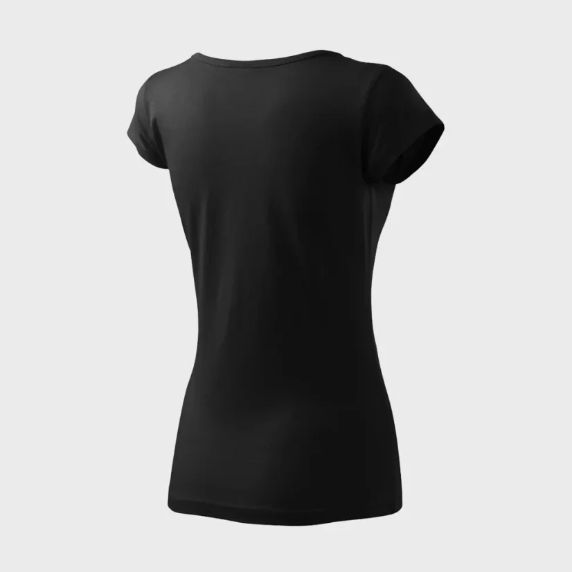 Zadný pohľad na dámske vyšívané tričko so svietiacou vianočnou výšivkou