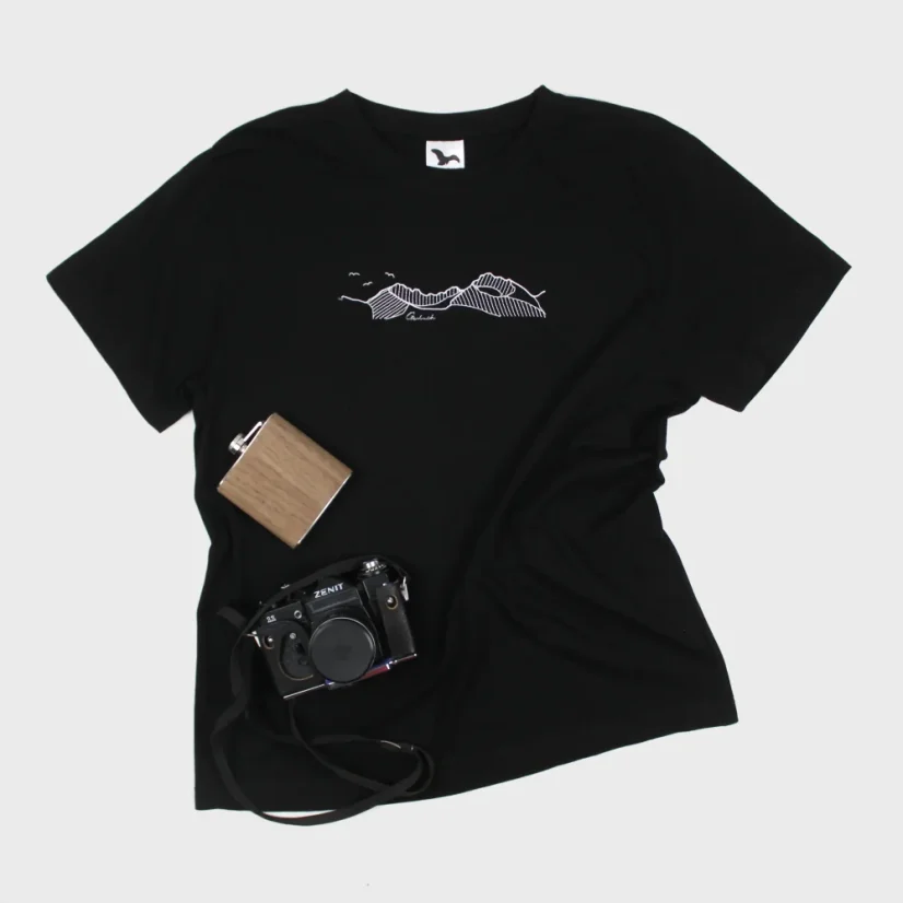 Pánske bavlnené tričko s výšivkou hôr | Ejha