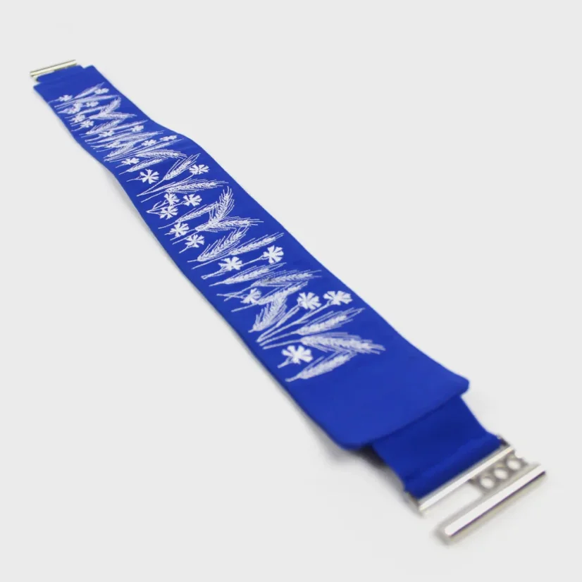 Originálny bavlnený opasok s výšivkou Klasov