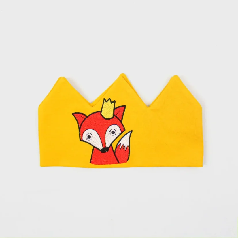 Detská čelenka korunka Líška - žltá