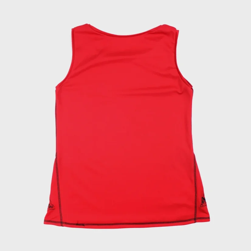 Pohľad zozadu na dámsky top z funkčného úpletu