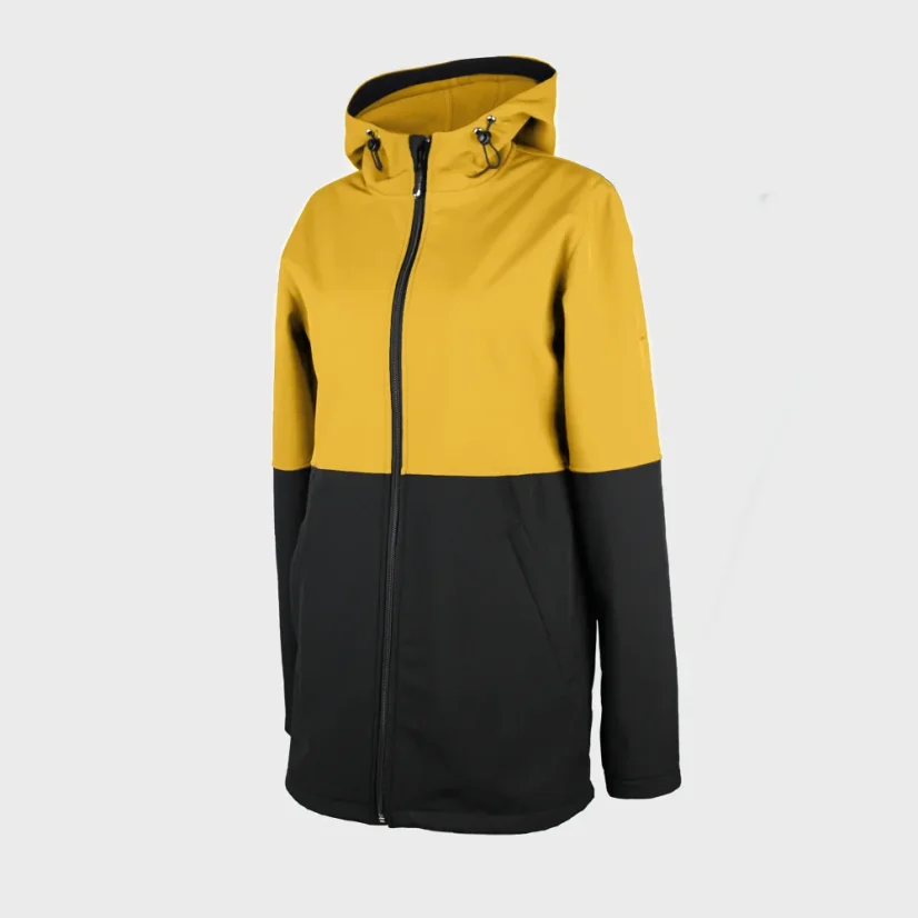 Outdoorová softshellová bunda s výšivkou - žlto-čierna