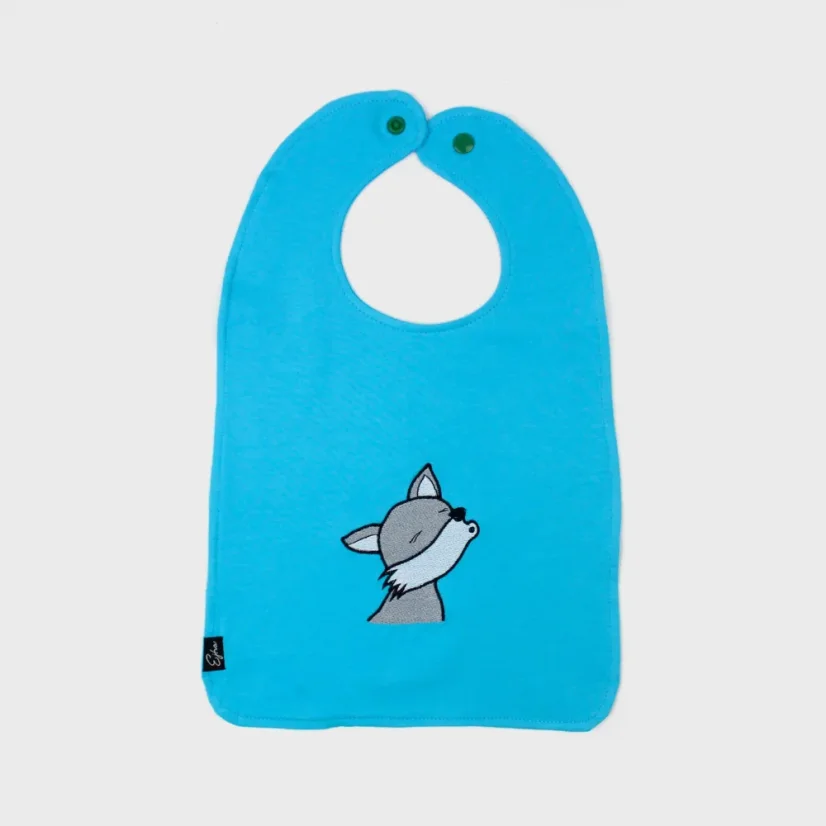 Detský podbradník Vĺčko - modrý