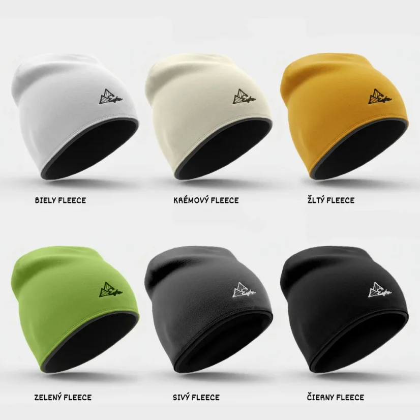 Farebné varianty zimných obojstranných čiapok - farba fleecovej strany