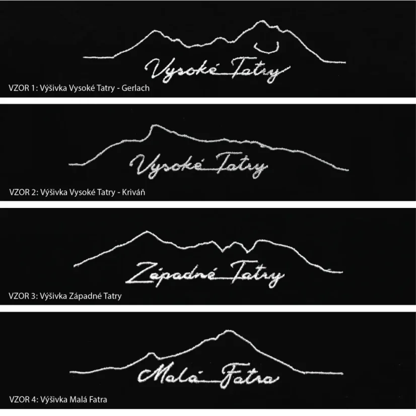 Ejha_Variant výšiviek zo série Silueta hôr dlhá