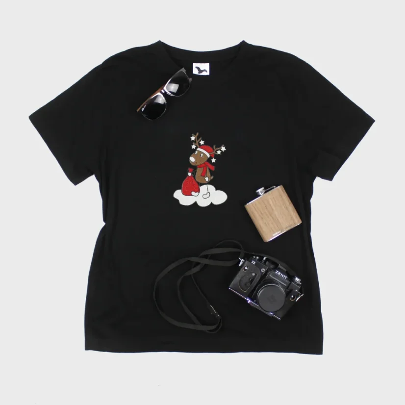 Pánske bavlnené tričko s vianočnou výšivkou | Ejha