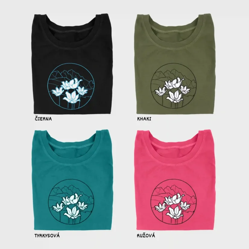 Farebné varianty dámskeho topu s výšivkou kvetov