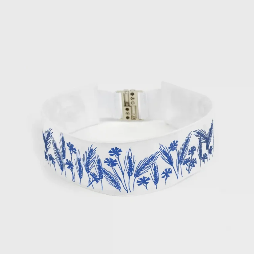 Vyšívaný opasok Klasy - biely | Ejha