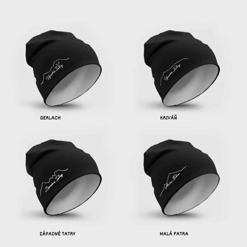 Varianty výšiviek na zimných čiapkach - Gerlach, Kriváň, Západné Tatry, Malá Fatra